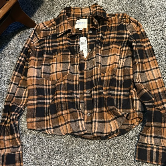 Cropped brown flannel - Picture 1 of 5